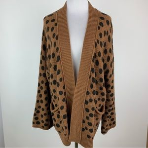 Madewell Brown and Black Polka Dot Cardigan